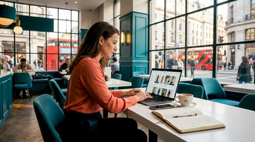 Entrepreneur browsing UK fashion website