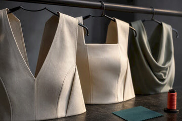 Cropped neckline shapes on editorial garments