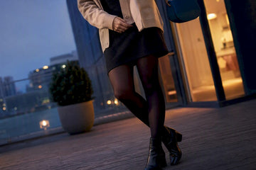 Layered mini dress styling with boots