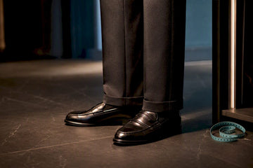 Trouser hem showing a clean half break