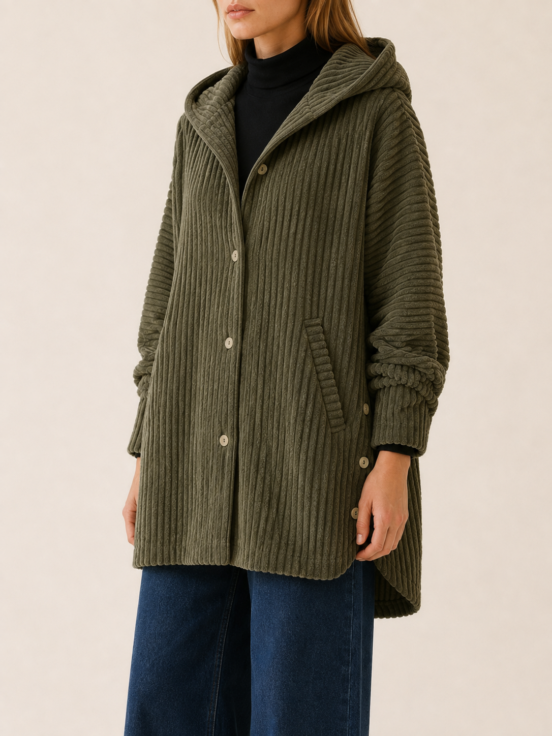 Etheldra | Women's Hooded Textured Winter Coat