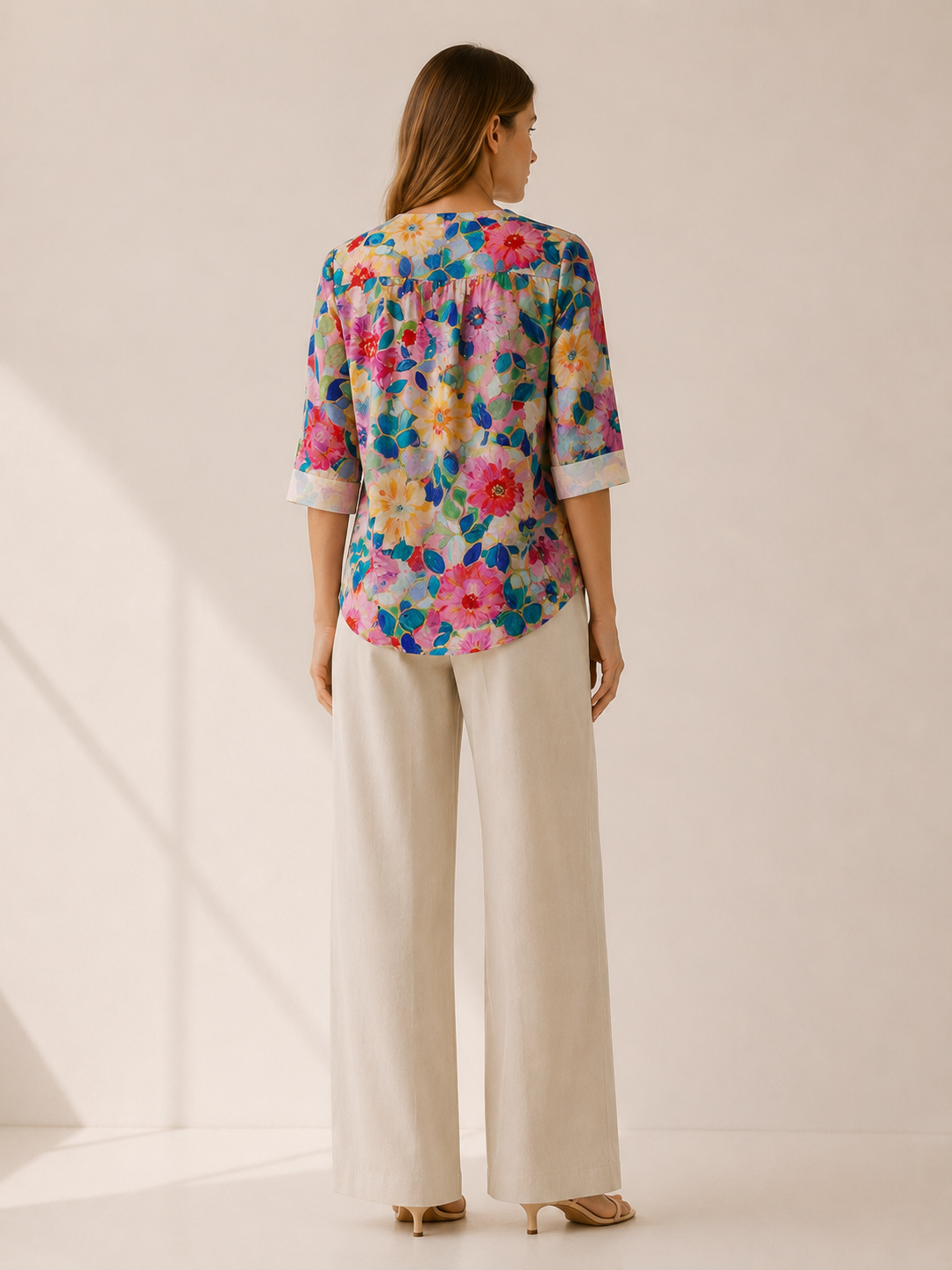 Clara | Floral Print Blouse | Button-Down Top