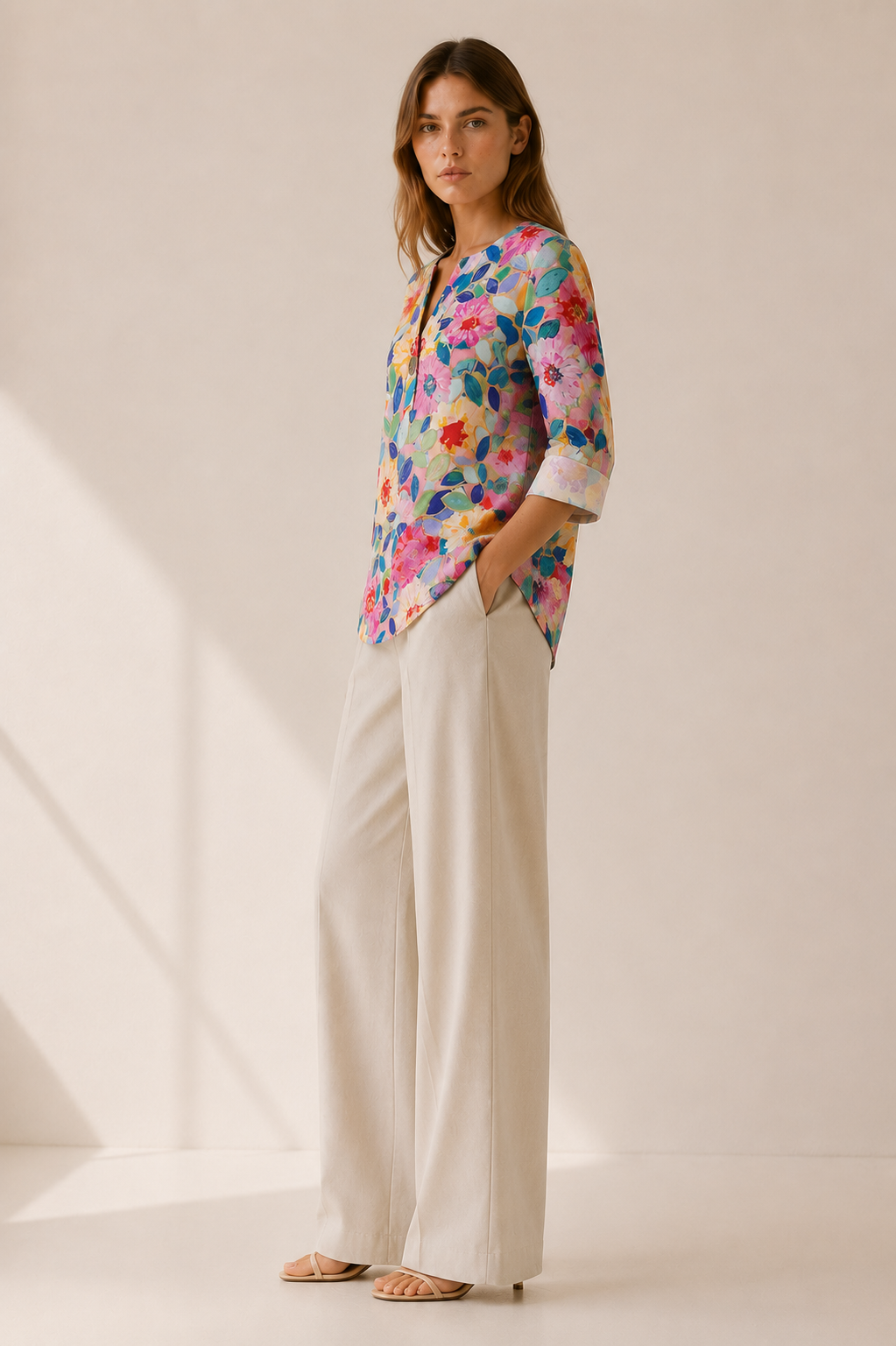 Clara | Floral Print Blouse | Button-Down Top