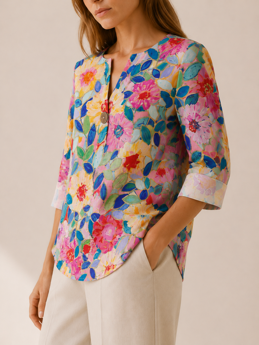 Clara | Floral Print Blouse | Button-Down Top