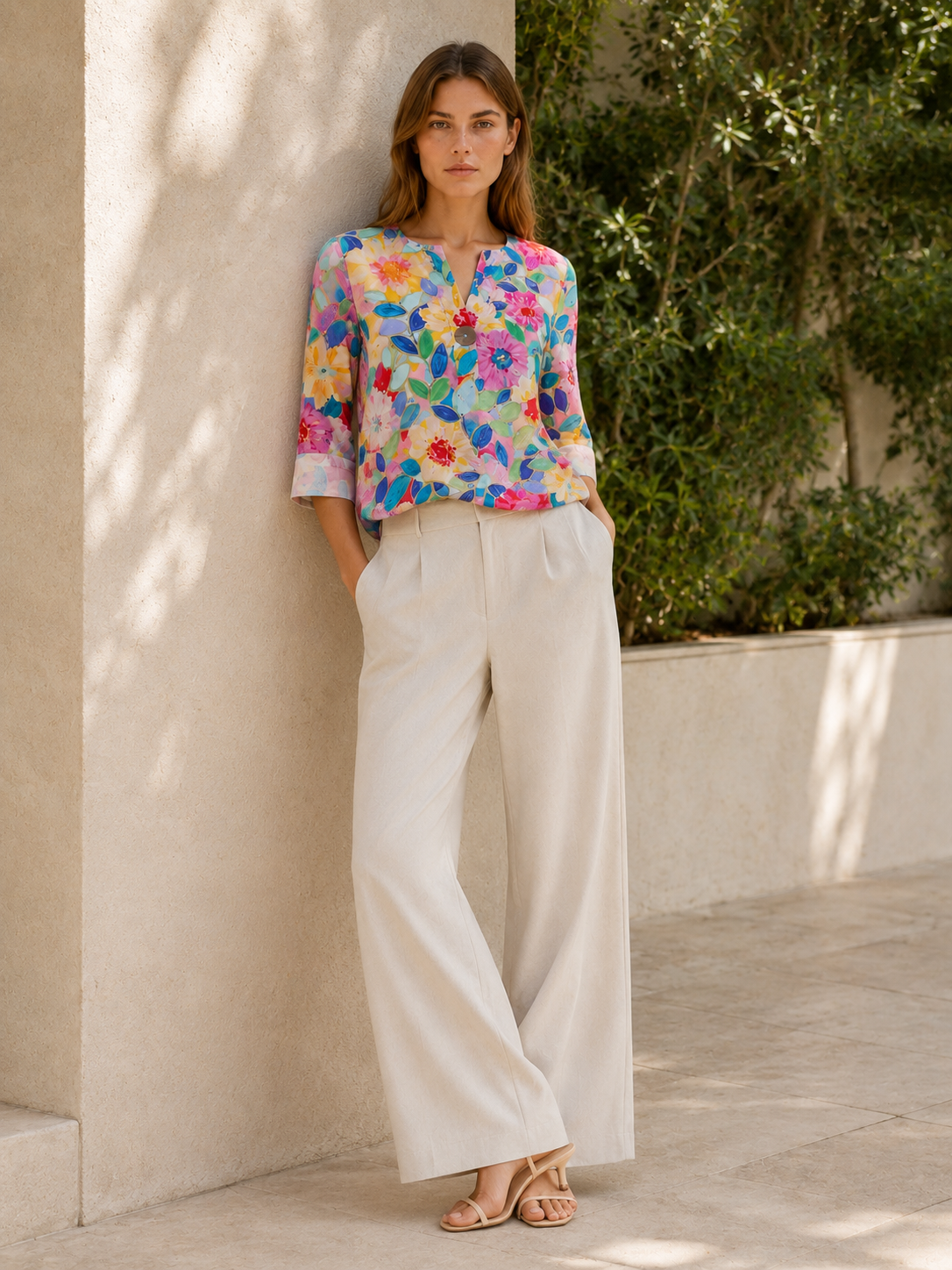 Clara | Floral Print Blouse | Button-Down Top