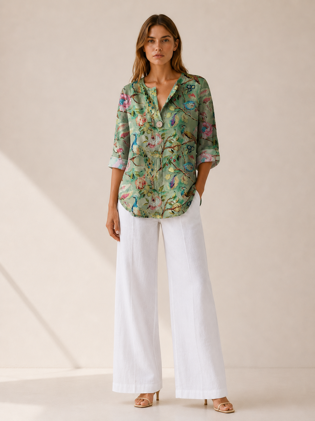 Clara | Floral Print Blouse | Button-Down Top