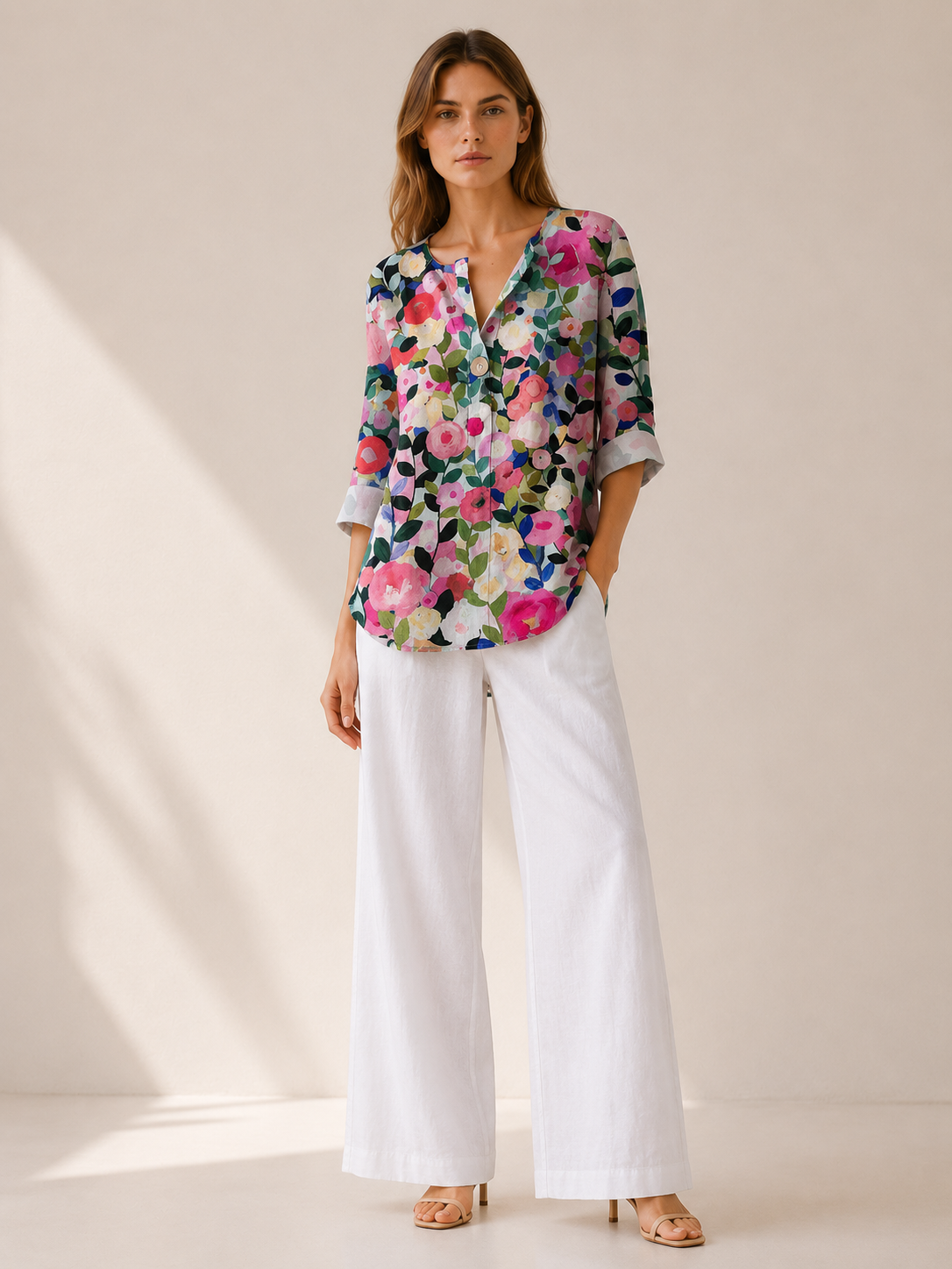 Clara | Floral Print Blouse | Button-Down Top