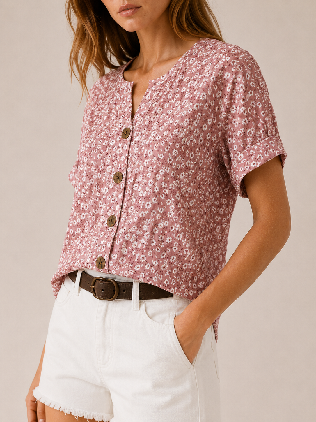 Verna | Floral Print Blouse with Relaxed Fit | Lightweight Blouse
