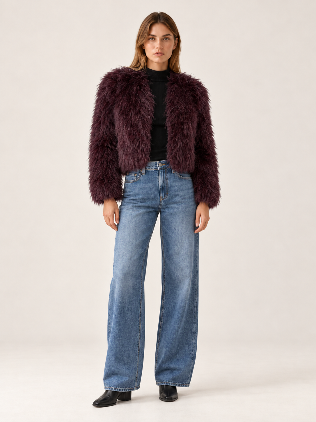 Adelaide | Women's Cropped Faux Fur Coat Winter Holiday Party