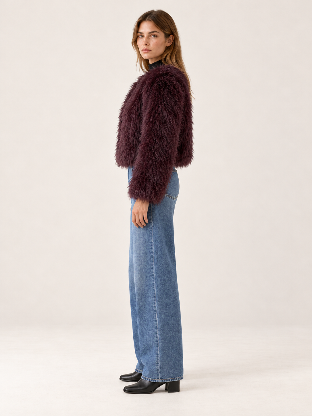 Adelaide | Women's Cropped Faux Fur Coat Winter Holiday Party