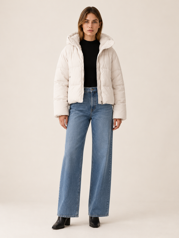 Adelina | Women's Hooded Cropped Puffer Jacket Winter