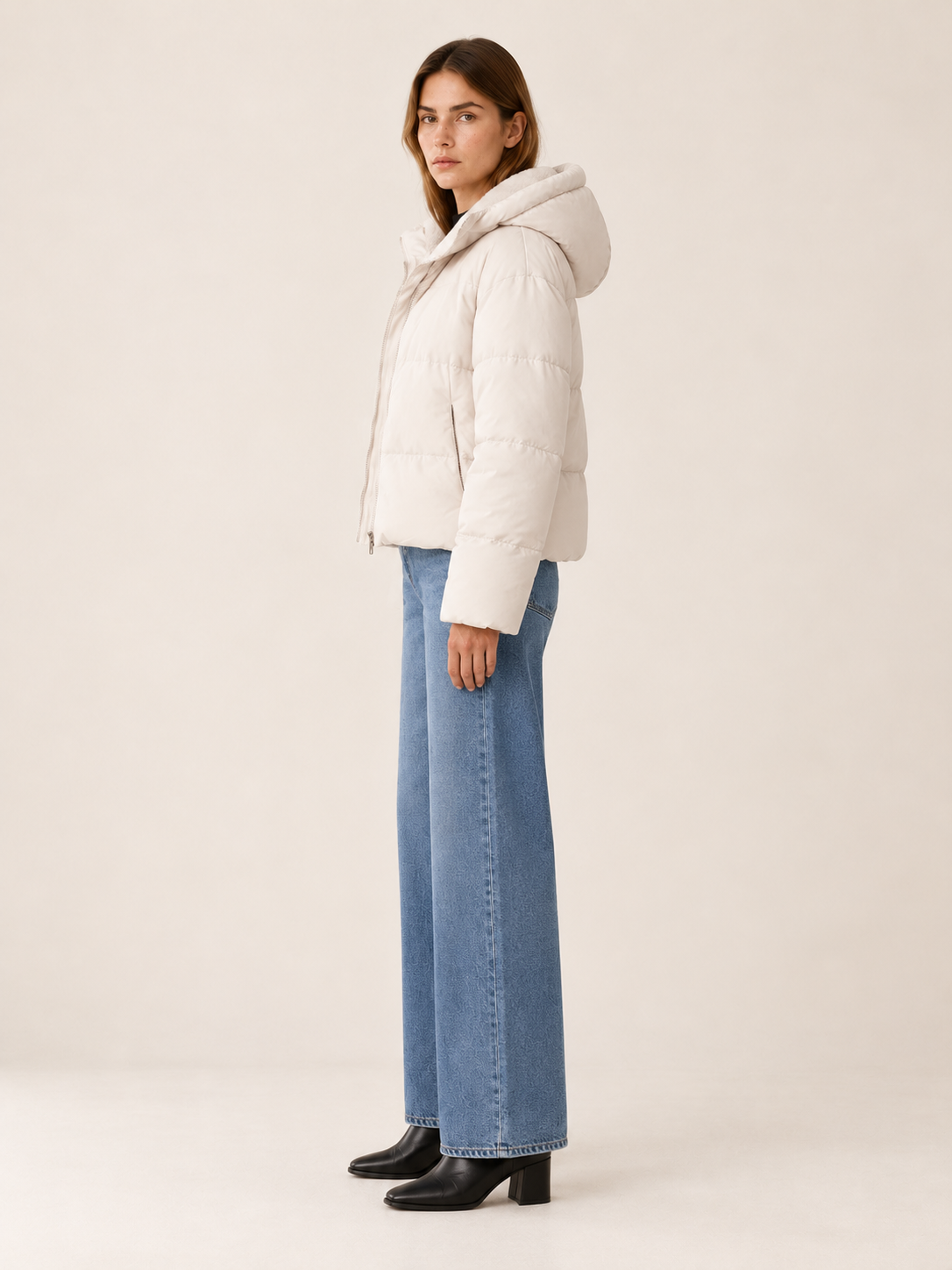 Adelina | Women's Hooded Cropped Puffer Jacket Winter