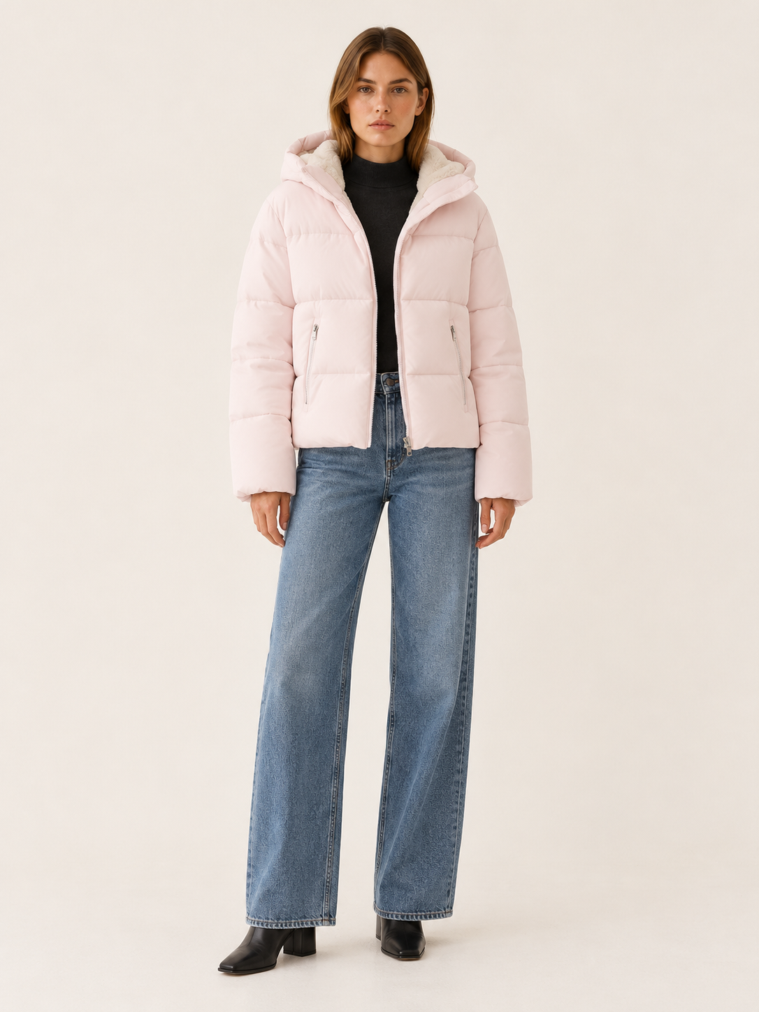 Adelina | Women's Hooded Cropped Puffer Jacket Winter