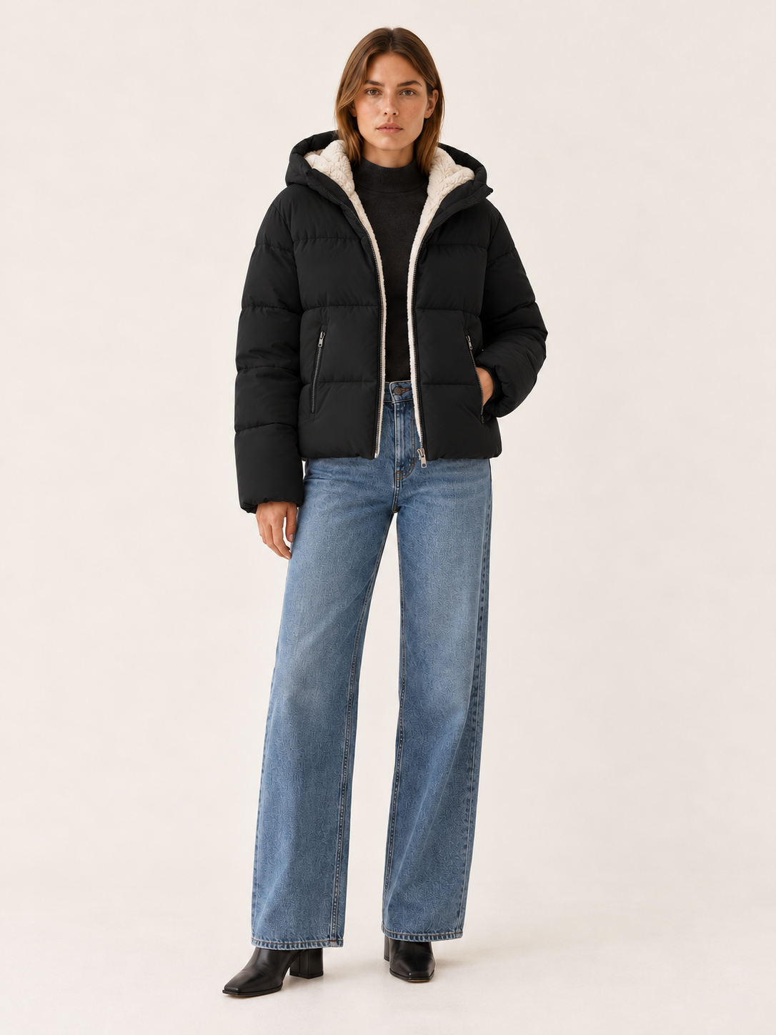 Adelina | Women's Hooded Cropped Puffer Jacket Winter