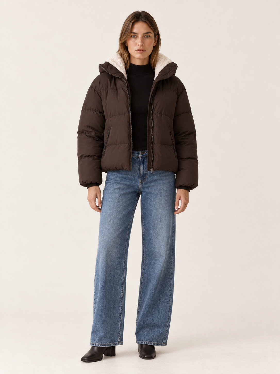 Adelina | Women's Hooded Cropped Puffer Jacket Winter