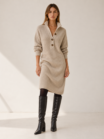 Albertina | Women's Midi Ribbed Knit Sweater Dress Fall Work
