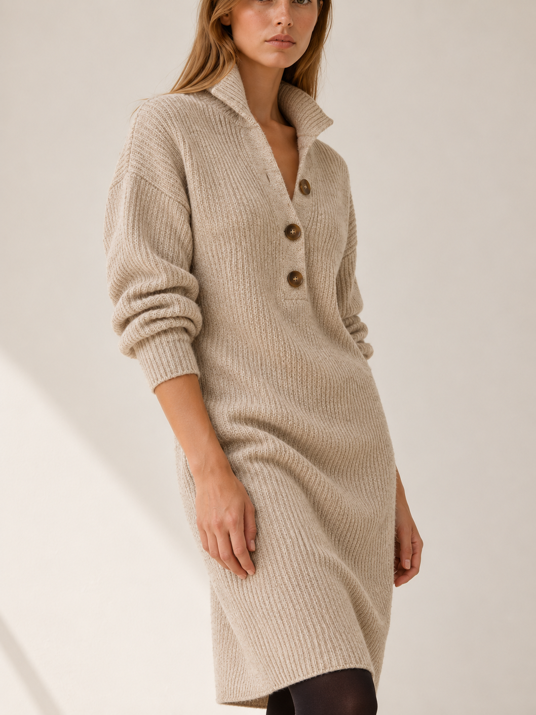 Albertina | Women's Midi Ribbed Knit Sweater Dress Fall Work