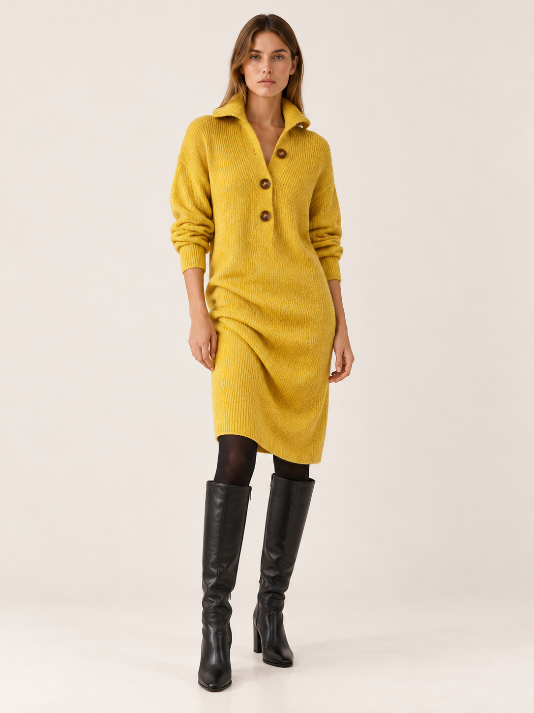Albertina | Women's Midi Ribbed Knit Sweater Dress Fall Work