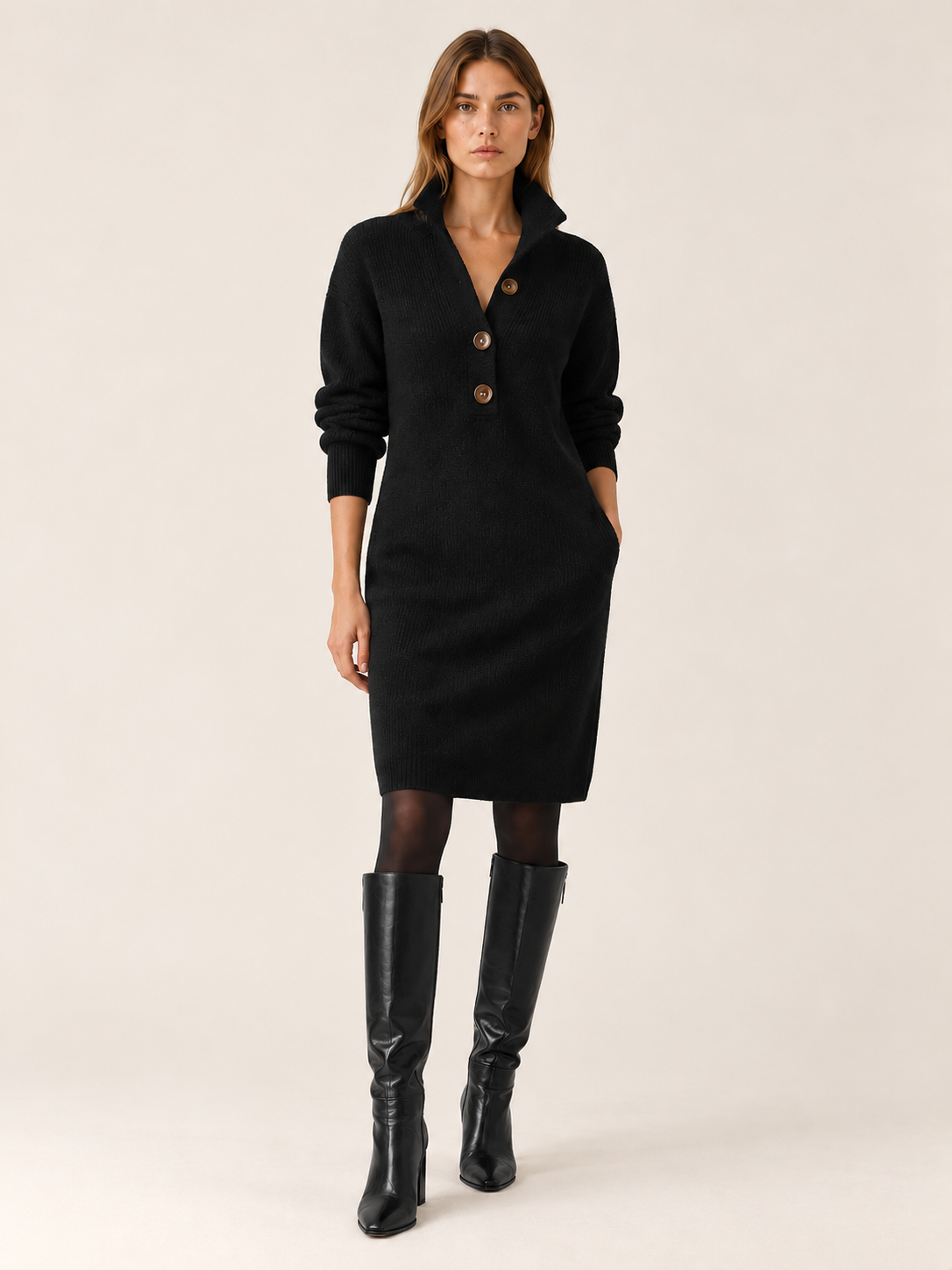 Albertina | Women's Midi Ribbed Knit Sweater Dress Fall Work
