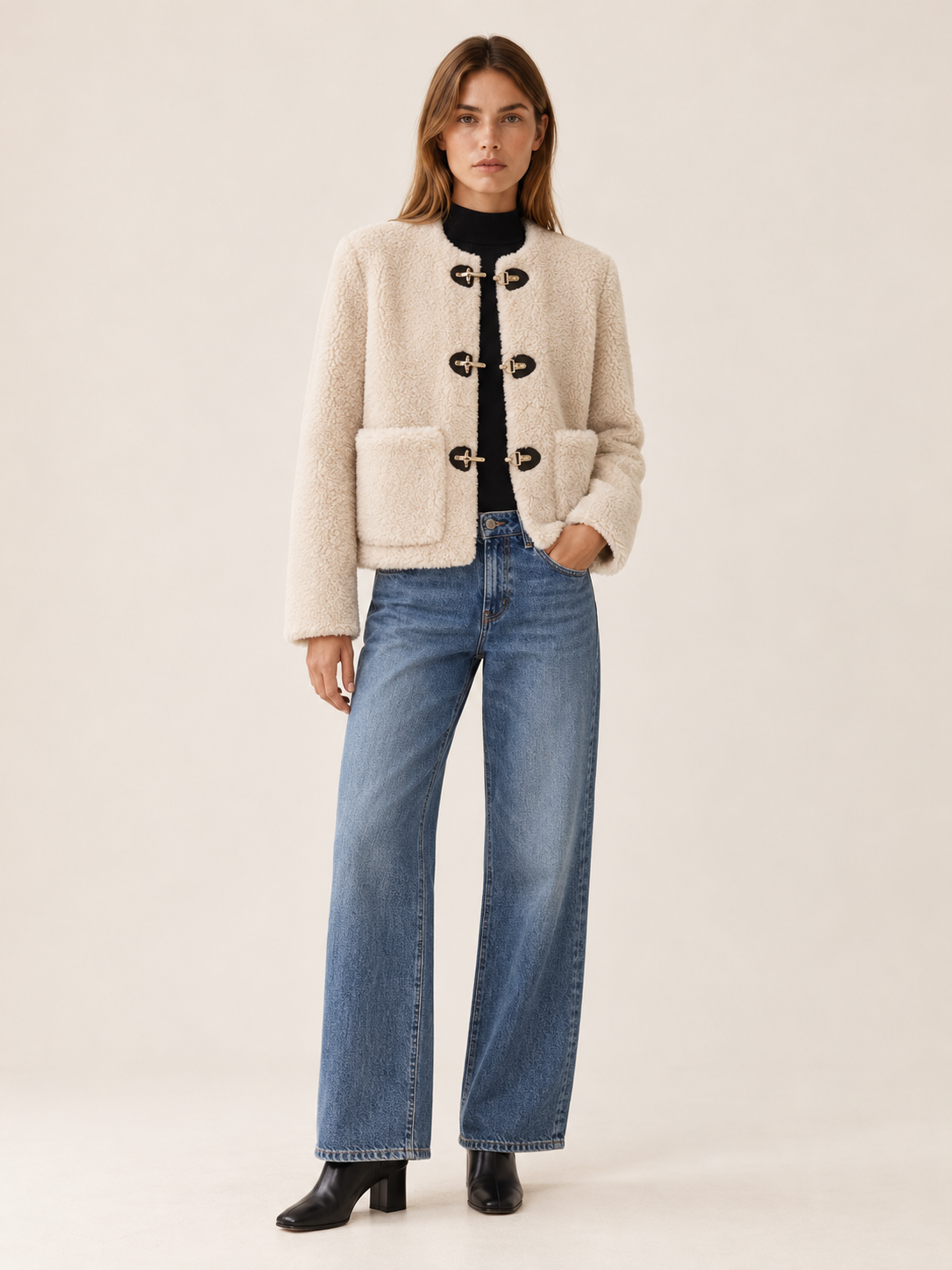 Albertine | Women's Cropped Faux Fur Jacket Winter