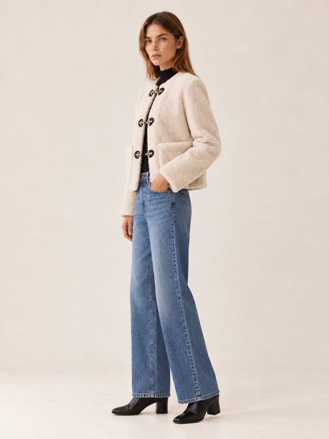 Albertine | Women's Cropped Faux Fur Jacket Winter