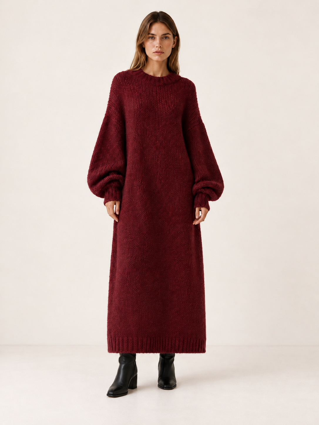 Alianna | Women's Balloon Sleeve Maxi Sweater Dress Winter
