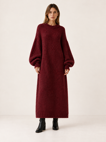 Alianna | Women's Balloon Sleeve Maxi Sweater Dress Winter