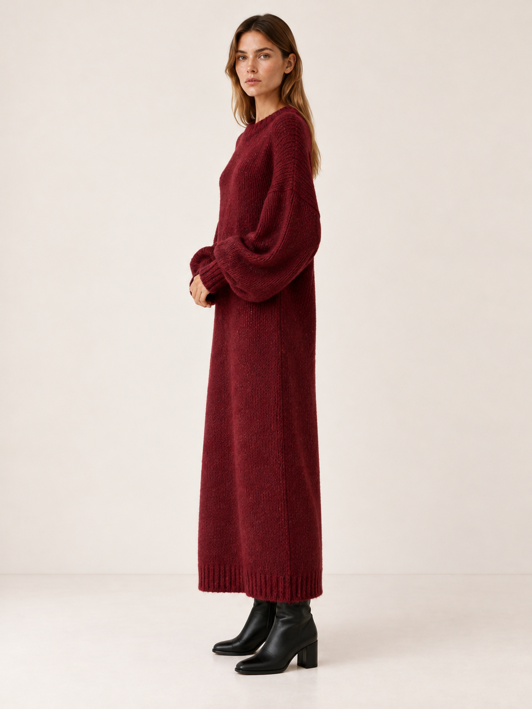 Alianna | Women's Balloon Sleeve Maxi Sweater Dress Winter