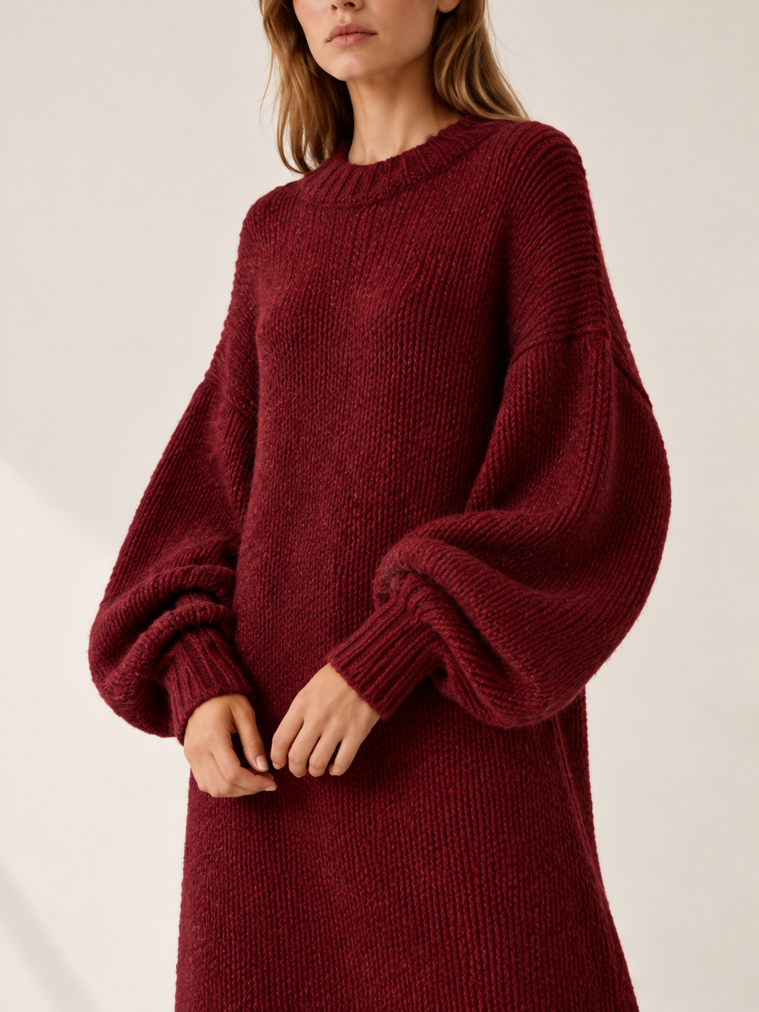 Alianna | Women's Balloon Sleeve Maxi Sweater Dress Winter