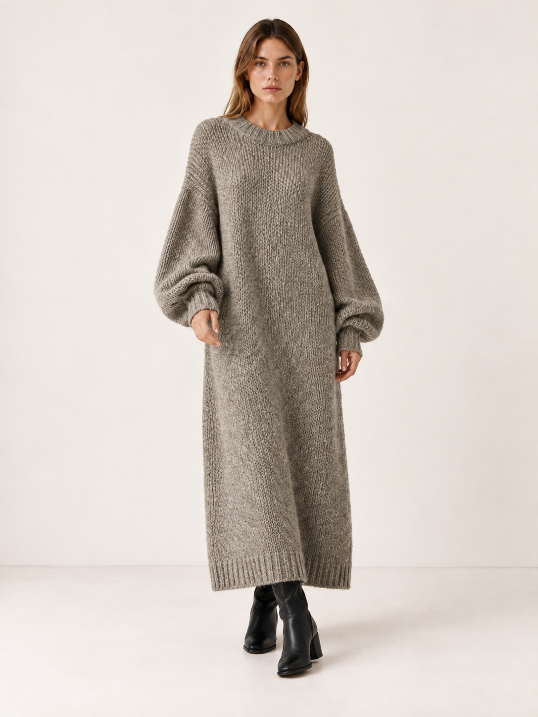 Alianna | Women's Balloon Sleeve Maxi Sweater Dress Winter