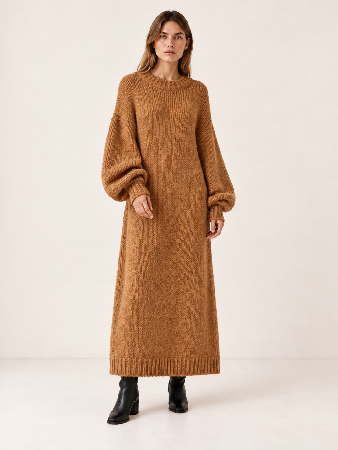 Alianna | Women's Balloon Sleeve Maxi Sweater Dress Winter