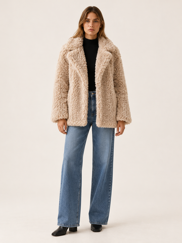 Allison | Women's Notch Lapel Teddy Coat Winter