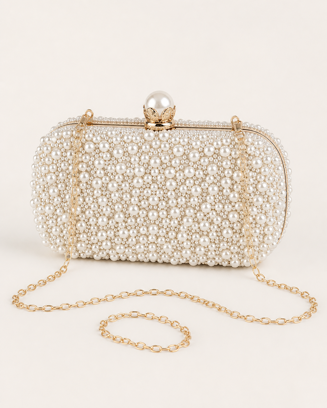 Althea | Pearl Clutch Bag with Kiss Lock Closure