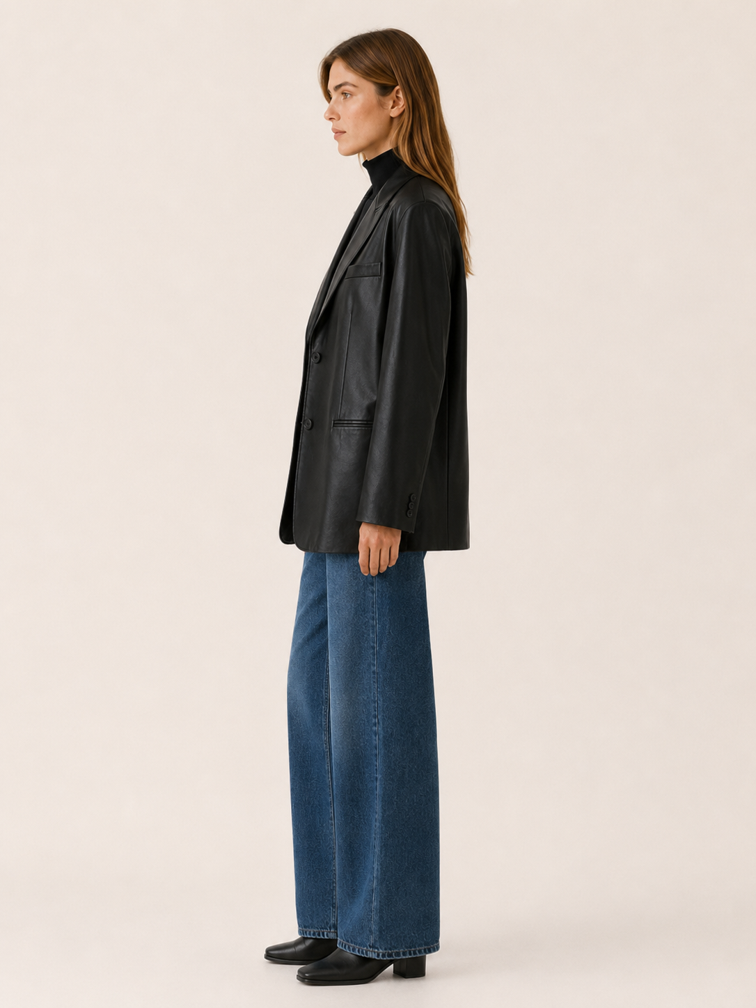Amandine | Oversized Blazer with Longline Fit and Notched Lapels
