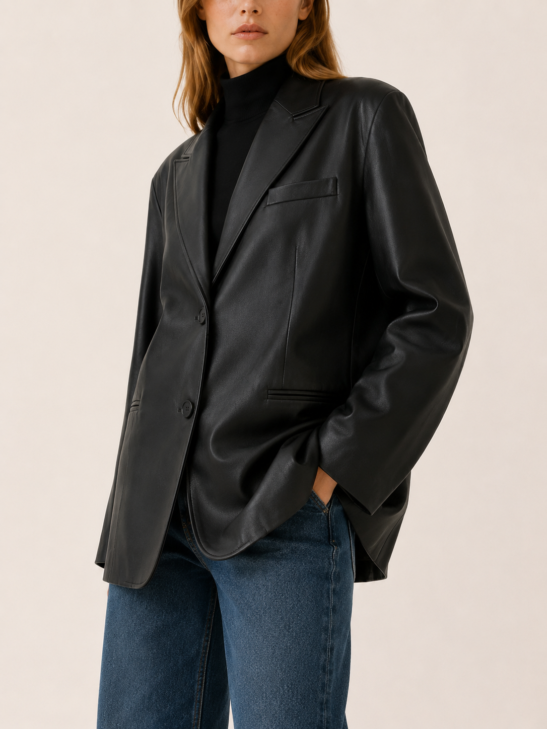 Amandine | Oversized Blazer with Longline Fit and Notched Lapels