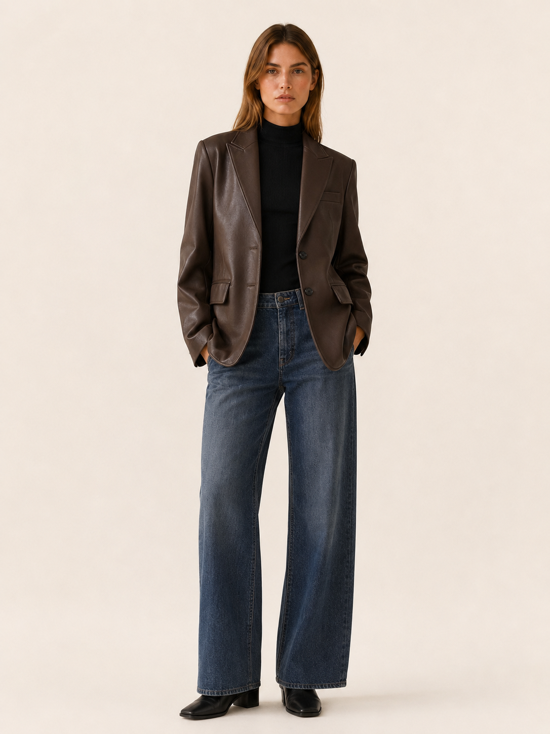 Amandine | Oversized Blazer with Longline Fit and Notched Lapels