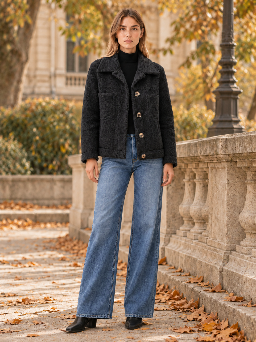 Amira | Women's Button Front Sherpa Jacket Winter