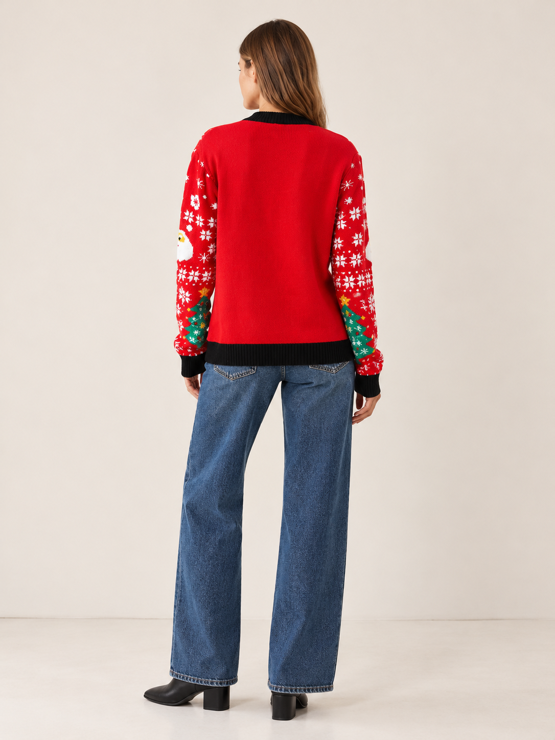 Annalise | Women's Reindeer Crew Neck Christmas Sweater Winter Holiday Party