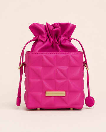 Anselma | Quilted Crossbody Bag with Drawstring Top