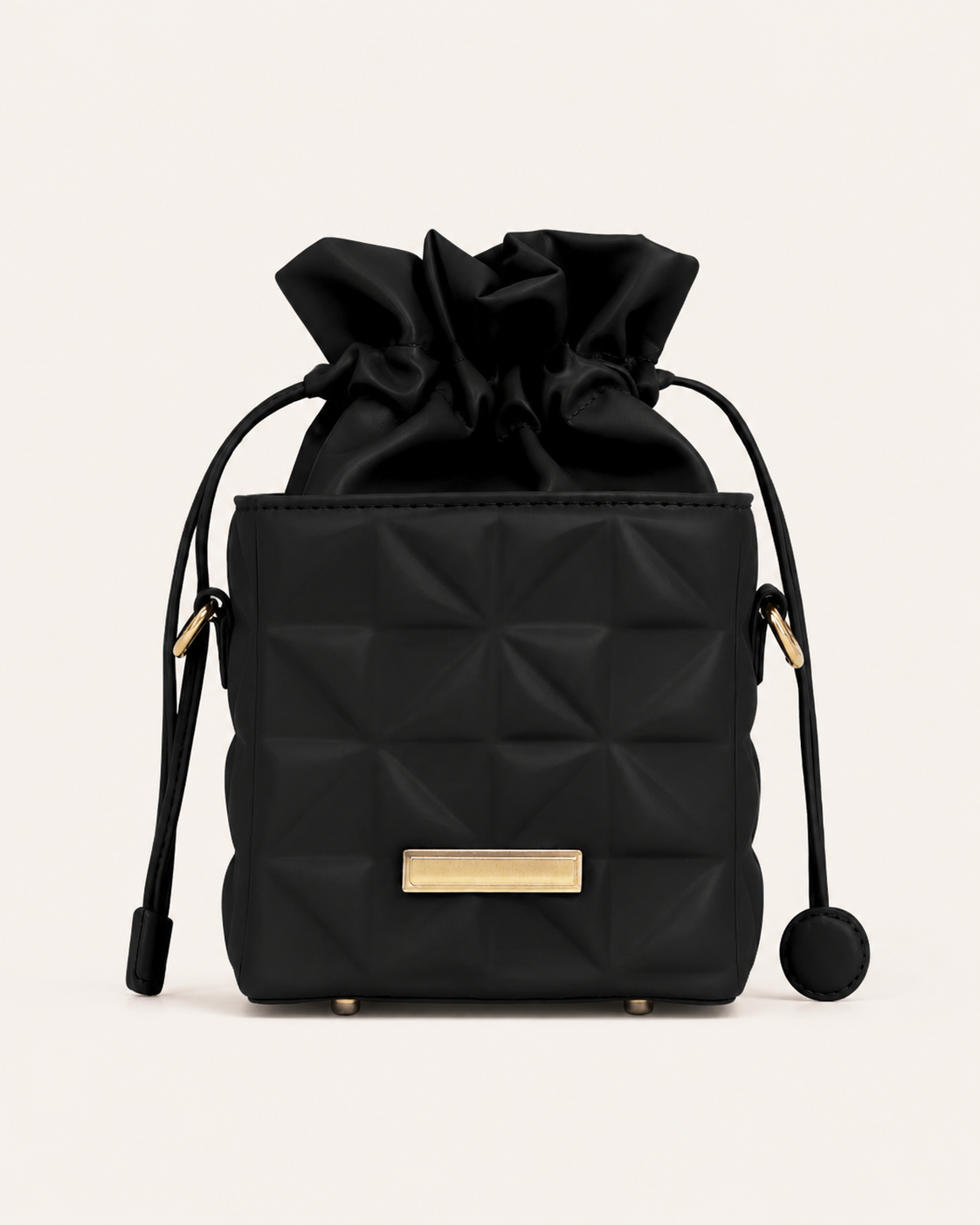 Anselma | Quilted Crossbody Bag with Drawstring Top