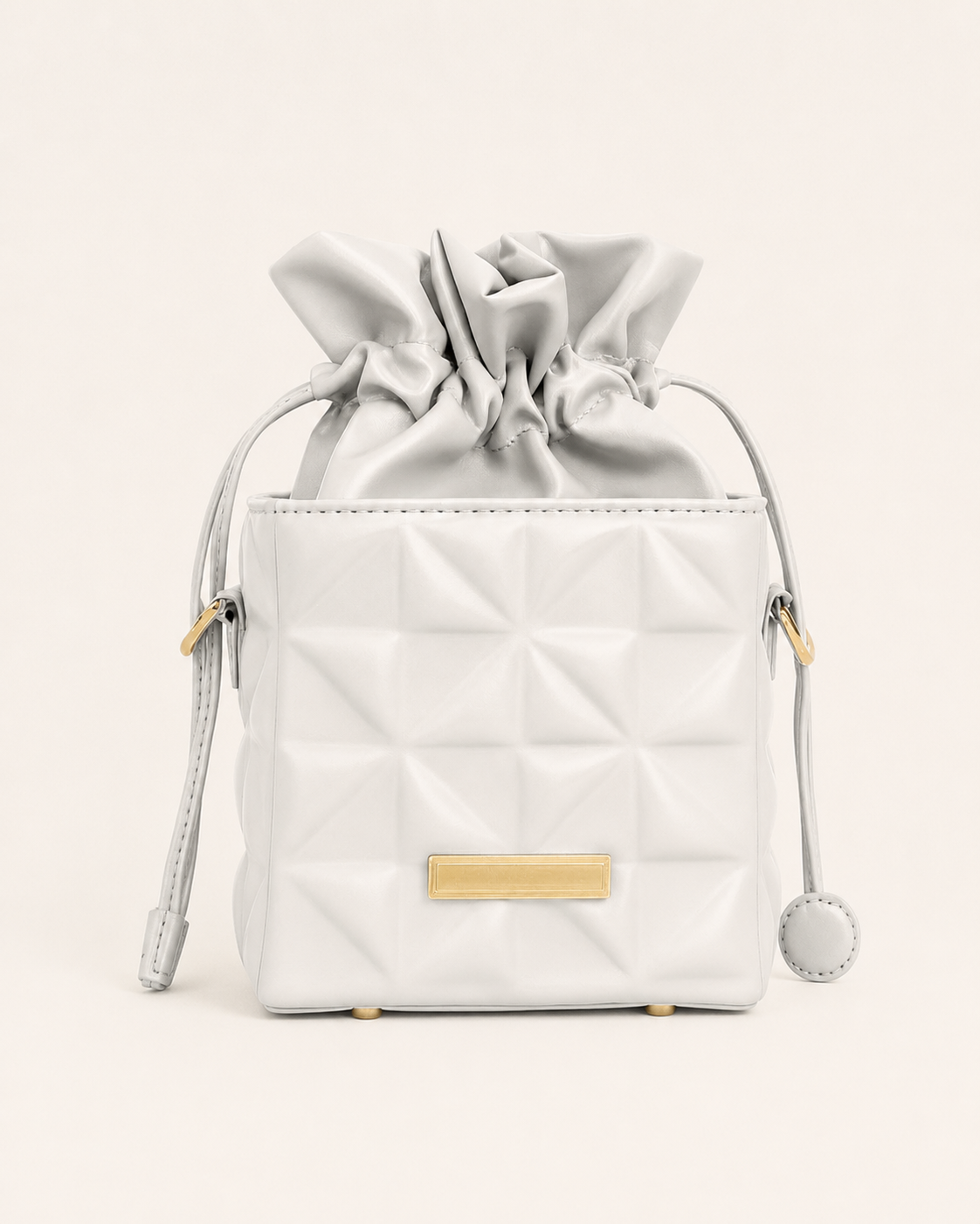 Anselma | Quilted Crossbody Bag with Drawstring Top