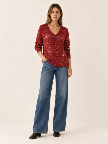 Aubree | Women's Sparkle Knit Sweater Fall Holiday Party