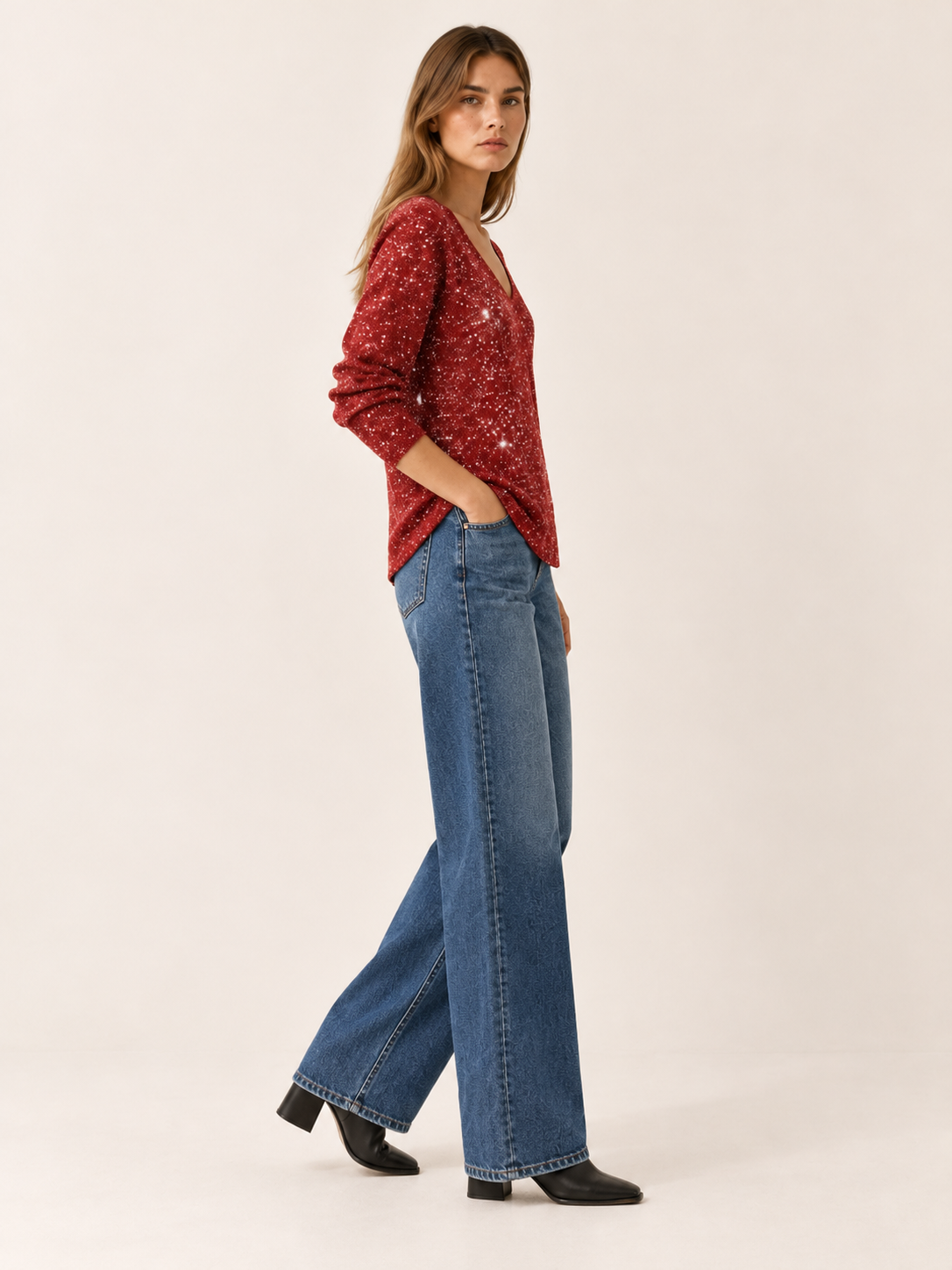Aubree | Women's Sparkle Knit Sweater Fall Holiday Party