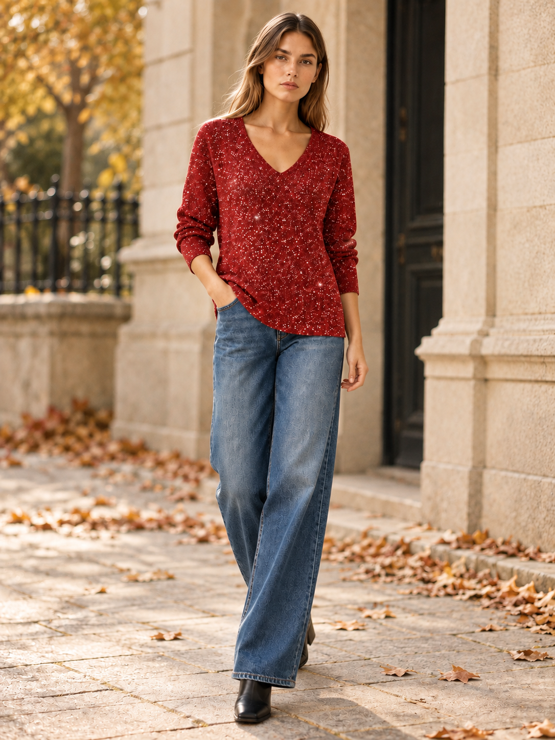 Aubree | Women's Sparkle Knit Sweater Fall Holiday Party