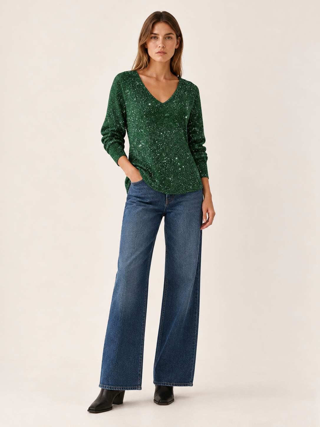 Aubree | Women's Sparkle Knit Sweater Fall Holiday Party