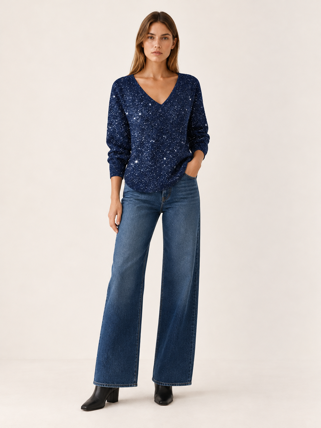 Aubree | Women's Sparkle Knit Sweater Fall Holiday Party