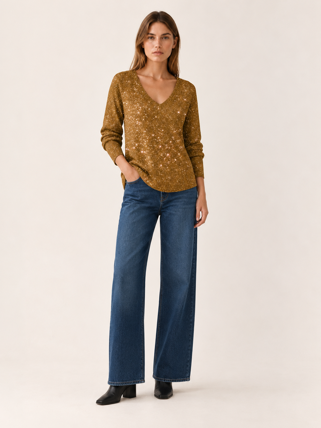 Aubree | Women's Sparkle Knit Sweater Fall Holiday Party