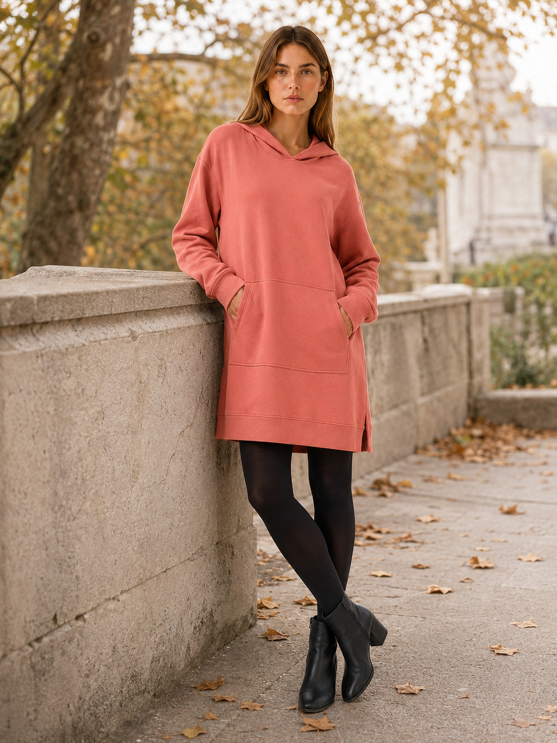 Aurora | Women's Hooded Mini Dress with Kangaroo Pocket