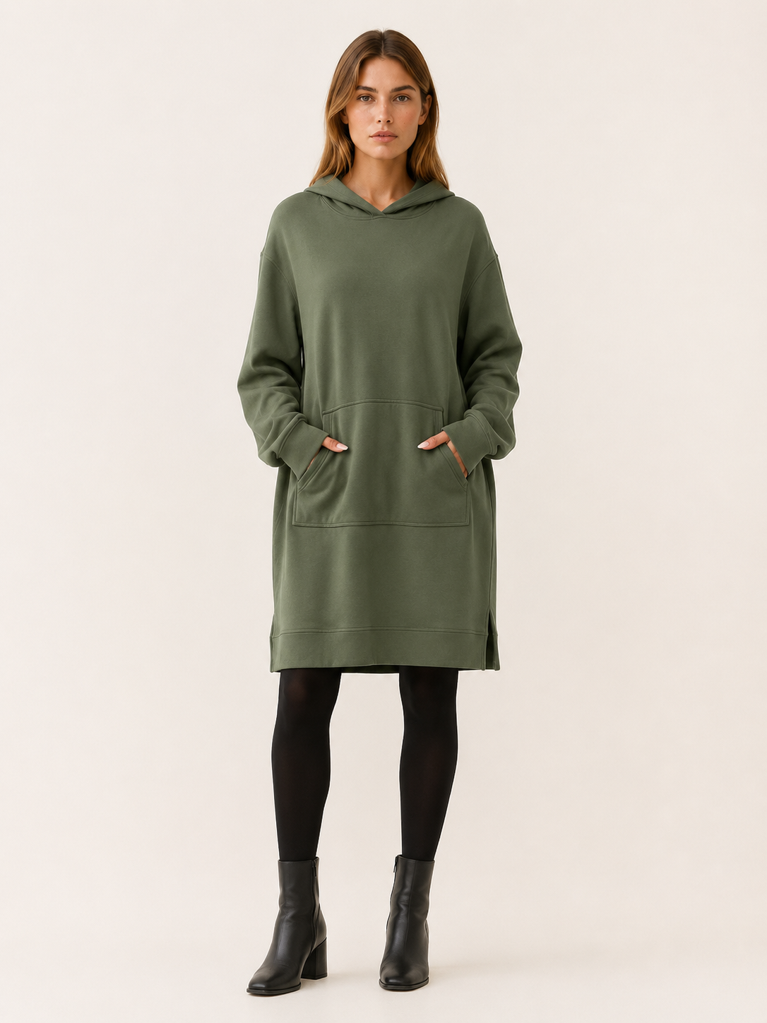 Aurora | Women's Hooded Mini Dress with Kangaroo Pocket