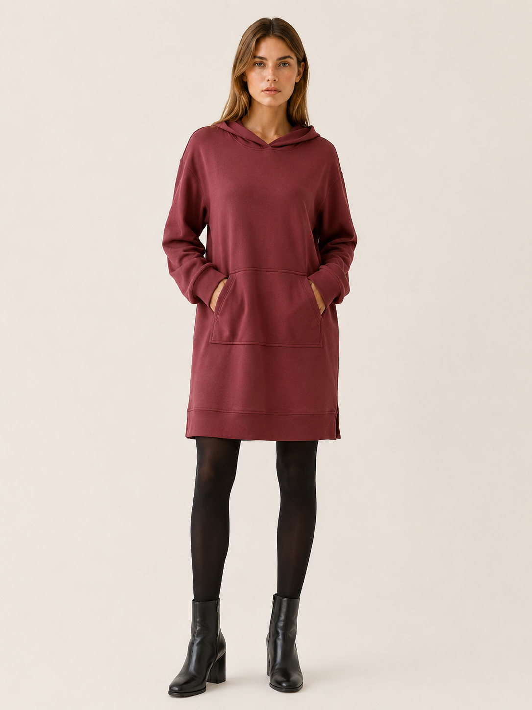 Aurora | Women's Hooded Mini Dress with Kangaroo Pocket